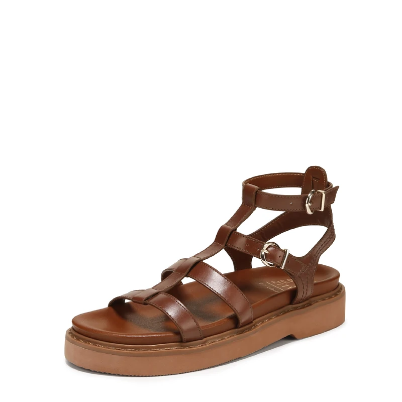 Naturalizer Women's Lexie Flat Sandals, Brown Leather, Medium Fit, UK 4.5