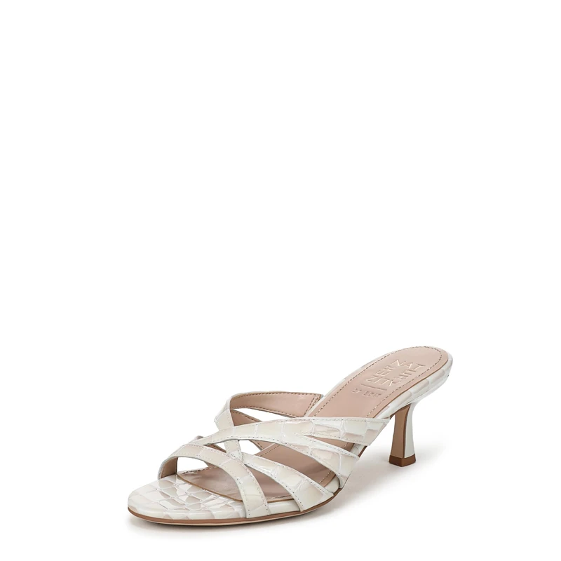 Naturalizer Women's Tuesday Heeled Sandals, White Leather, Medium Fit, UK 7