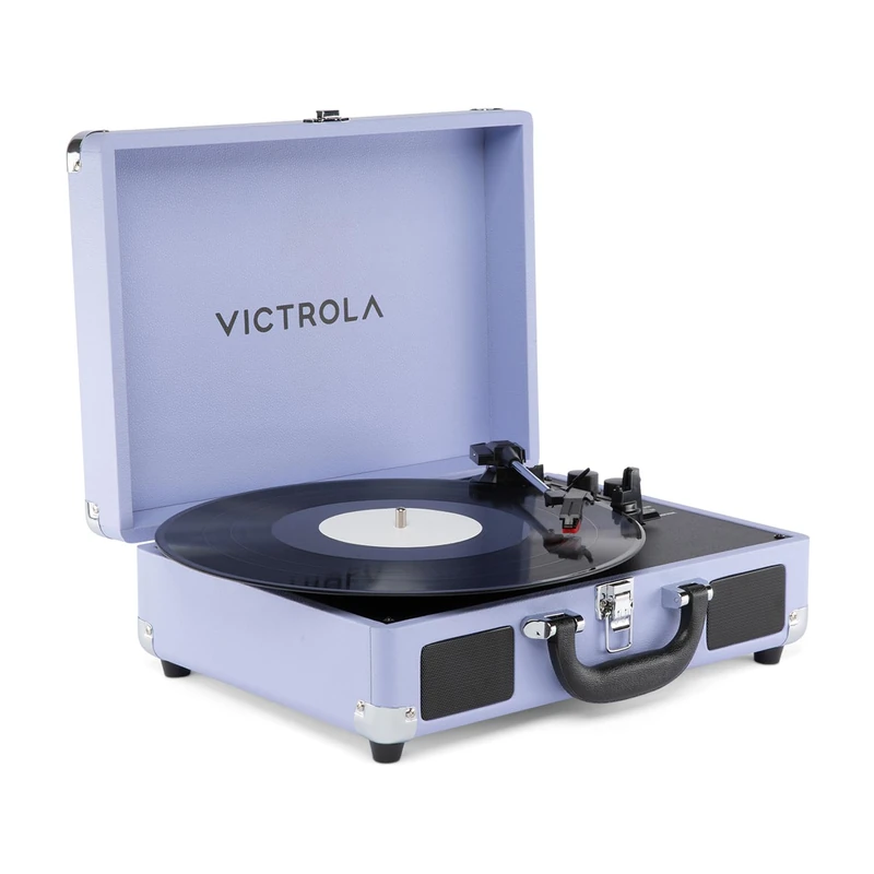 Victrola Journey II (2025 Model) – Bluetooth Suitcase Record Player – Built-in Stereo Speakers with Enhanced Bass, 3-Speed turntable, Bluetooth Input and Output, RCA & Headphone Outputs (Lavender)