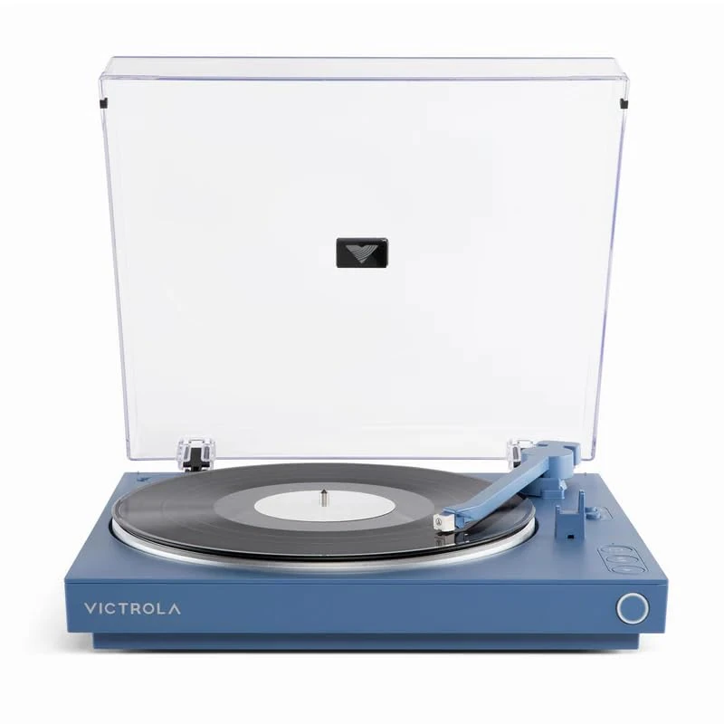 Victrola Automatic – Fully Automatic Bluetooth Turntable – Audio Technica ATN3600L Cartridge, 2-Speed Vinyl Record Player, Aluminium Platter, Switchable Preamp, Repeat Mode, Dust Cover (Blue)