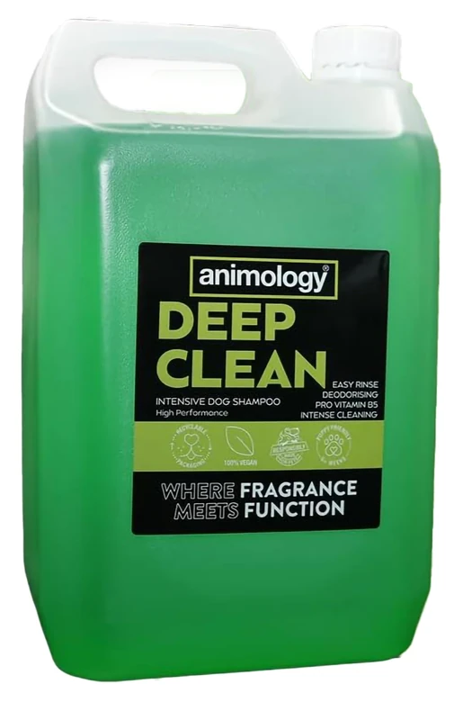 Animology Deep Clean Dog Shampoo 5 Litre Concentrate - Intensive Action for Stubborn Dirt and Odour - Penetrates Thick and Double Coats - Concentrated 20:1 Dilution Ratio - Made in the UK