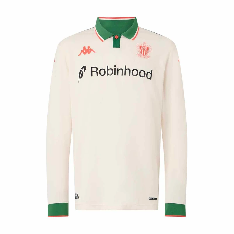 Kappa Kombat 2026 Away OGC Nice LS Act Jersey Unisex Adult (Pack of 1)