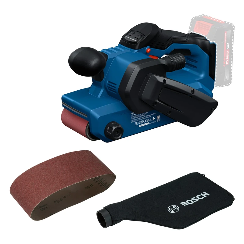 Bosch PRO 18V System Cordless Belt Sander GBS18V-75 (incl. 80 Grid Sanding Belt, dust Bag)