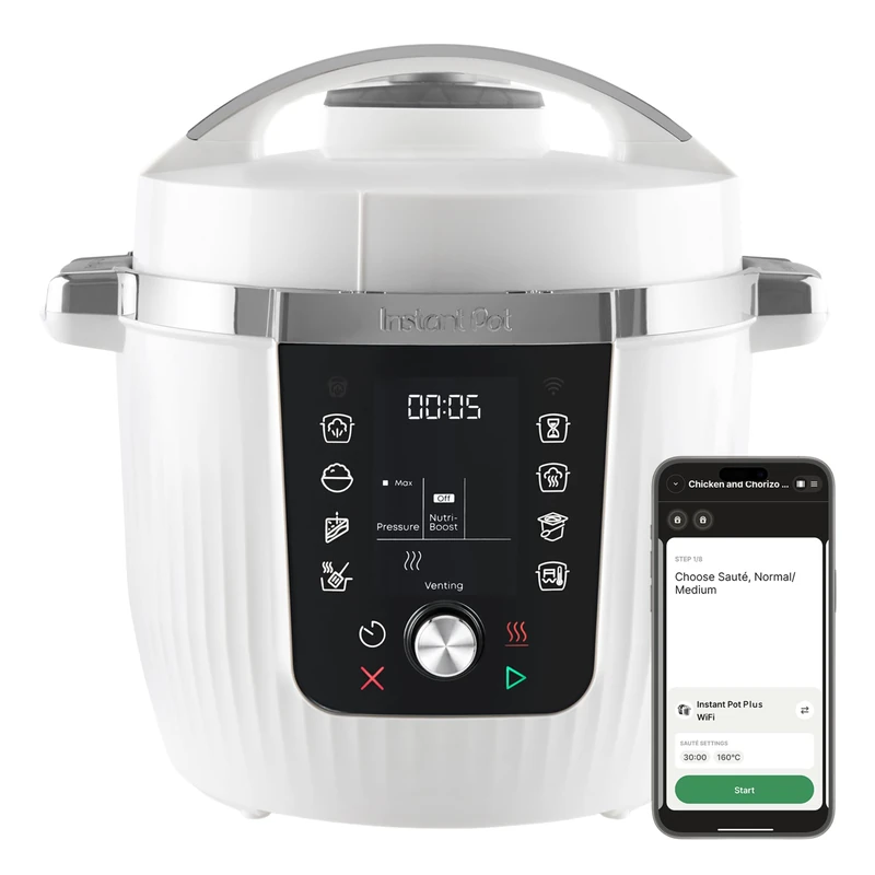 Instant Pot Pro 10 in 1 Multicooker 5.7L - White, Pressure Cooker, Slow Cooker, Rice Cooker, Saute Pan, Yogurt Maker, Food Warmer, Vacuum Cooker, Steamer, Pastry, NutriBoost, Safe