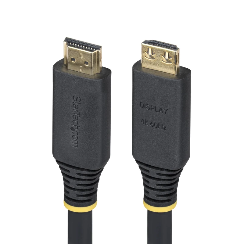 StarTech 15m (50ft) Active High Speed HDMI Cable with Gripping Connectors, 4K 60Hz/1440p 144Hz, 18Gbps, UHD HDMI Cord, TPE Jacket