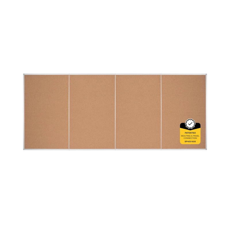 Bi-Office Outsize Cork Board, 240 x 100 cm, Cork Surface, Aluminium Frame