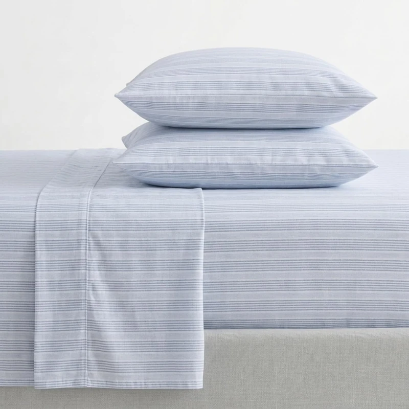 Nautica - Twin XL Size Sheets Set, Crisp & Tailored Striped Bedding with a Smooth Cotton Percale, Bed Sheets with Matching Pillowcase & Fitted Sheet (Tayleur Stripe Blue)