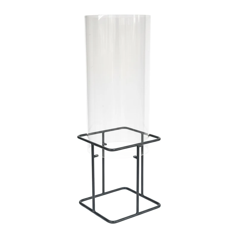 Relaxdays Fish Tower for Garden Pond, Acrylic & Metal, 41 x 20 cm, Transparent/Grey