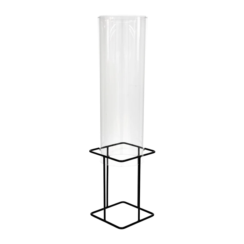 Relaxdays Fish Tower Pond Decoration, Acrylic & Metal, 87 x 22 x 22 cm, Transparent/Grey
