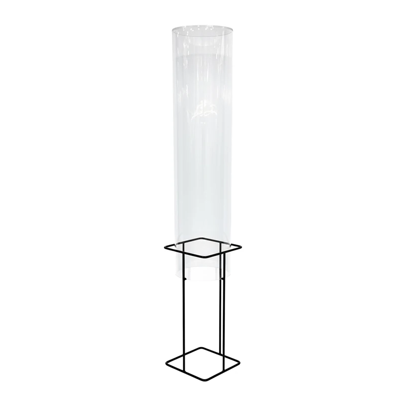 Relaxdays Fish Column Garden Pond Decoration, Acrylic & Metal, 120 x 22 x 22 cm, Transparent/Grey