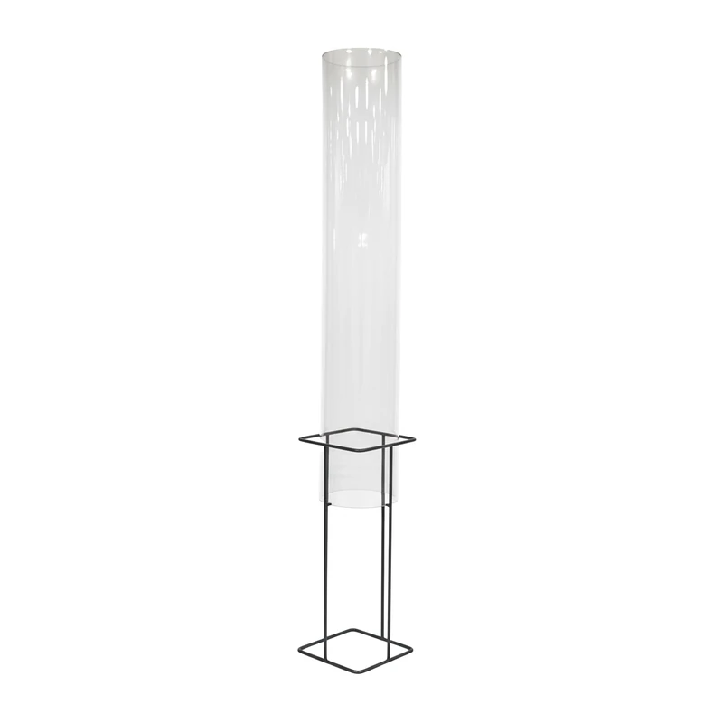 Relaxdays Fish Tower Pond Decoration Acrylic and Metal 150 x 22 x 22 cm Transparent/Grey