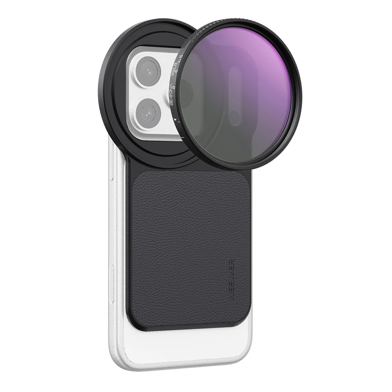 NEEWER 6.3" Magnetic Phone Lens Filter Mount Adapter Backplate Accessories with 67mm Variable Neutral Density Filter (ND 2-32) Compatible with MagSafe iPhone 12/13/14/15/16/17 & Pro Versions