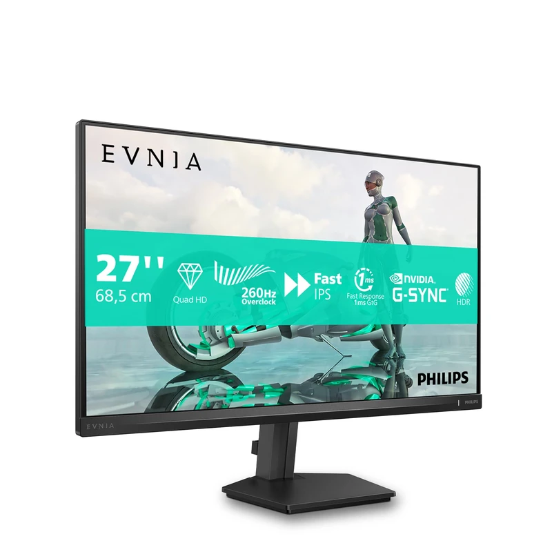Philips 27M2N3500PF 27 inch WQHD Monitor 260Hz, Fast IPS Panel, 1ms GtG, Adaptive Sync, HDR10, G-Sync Compatible, (2560x1440 HDMI 1x 2.0 DP USB Hub) Dark grey