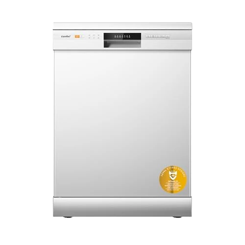 COMFEE' Dishwasher Freestanding with 13 Place Settings, New Upgraded Full Size Dishwasher 60cm Width, CDWPF1301PWD-UK, Auto Door Open Drying, Quick Wash, Hygiene Wash, Delay Start, Half Load -White