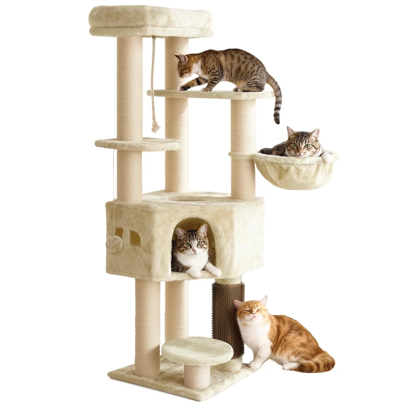YITAHOME Large Cat Tree Tower with Cave and Plush Cushion