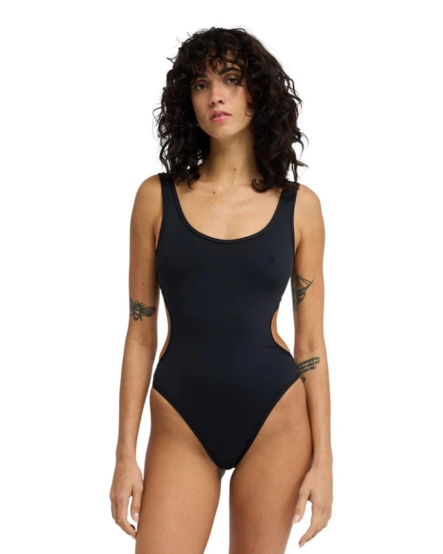 BILLABONG Skimpy One-Piece Swimsuit SOL Searcher Alyssa Onepiece Womens Black