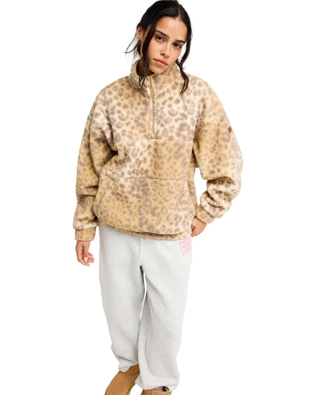 Roxy Half-Zip Polar Fleece JIVE TALKING BONDED Womens Yellow
