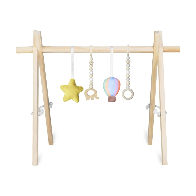 Lionelo Anis Wooden Baby Gym - Foldable Montessori Play Arch
