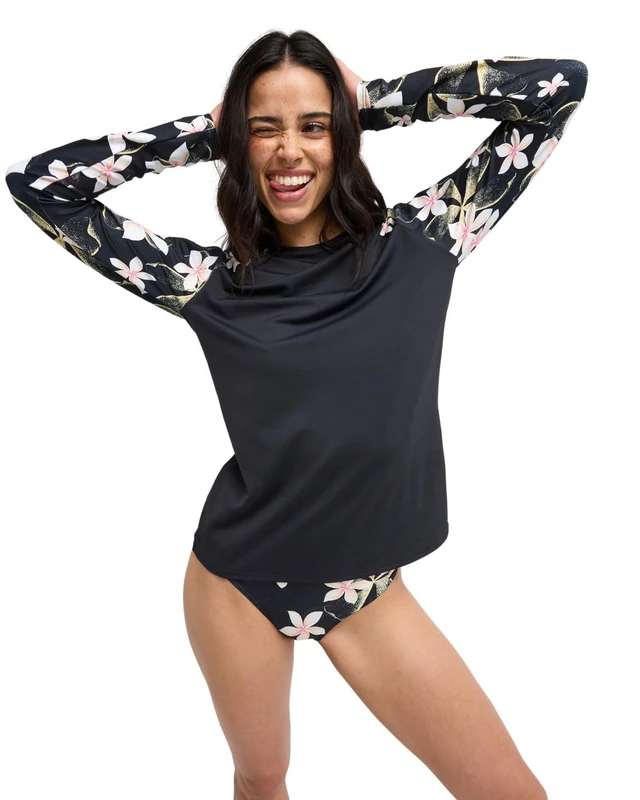 Roxy Long Sleeve Rash Vest LS Lycra Womens White