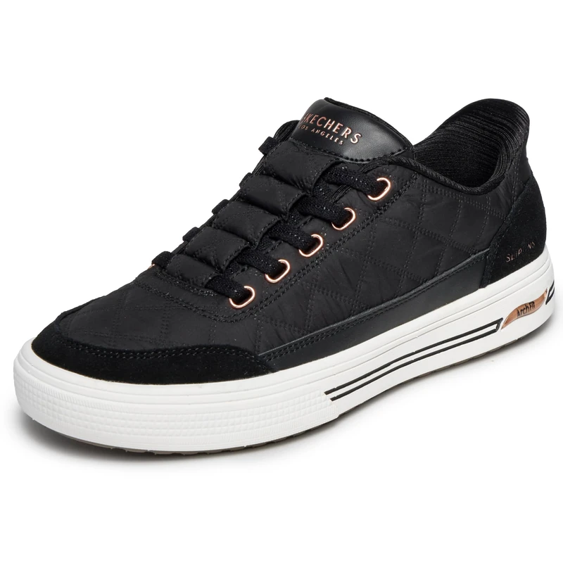 Skechers Women's Arcade Cozy Fit Cuddle Steps, Black/White, 10 UK