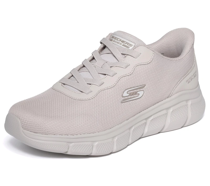 Skechers Men's Bobs B Flex Glacial Edge Trainer, Off-White, 12 UK