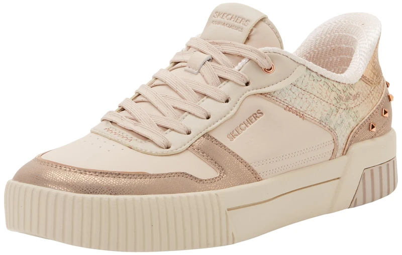 Skechers Women's Jade Studded Glow Trainer, Taupe, 5 UK