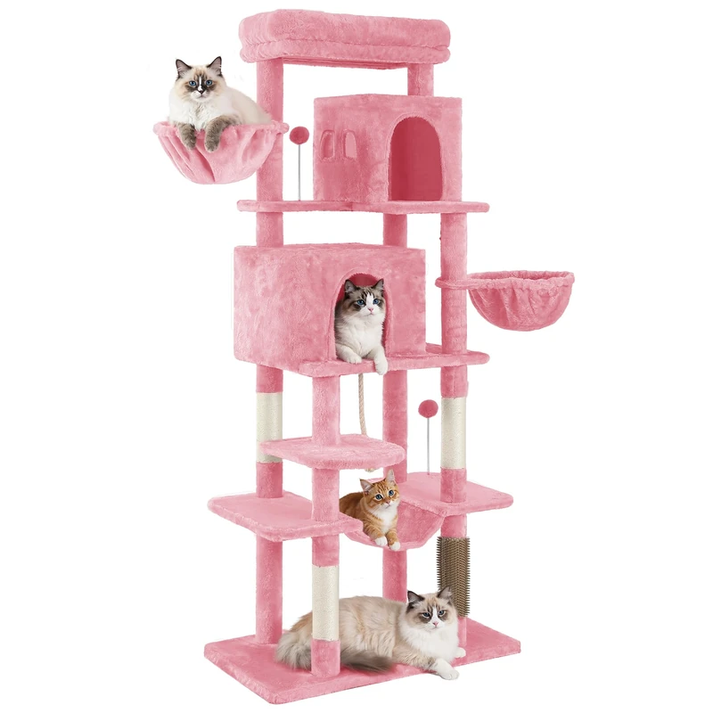 YITAHOME Large Cat Tree - 176cm XL Multi-Tier Tower - Pink