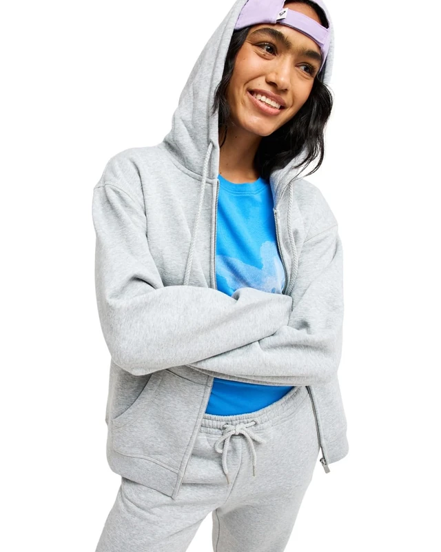 Roxy Zip Hoodie SURF STOKED ZIPPED BRUSHED Womens Grey