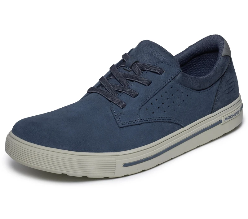 Skechers Men's Arch Fit Solano Rey Trainers, Navy Suede Synthetic, 10 UK