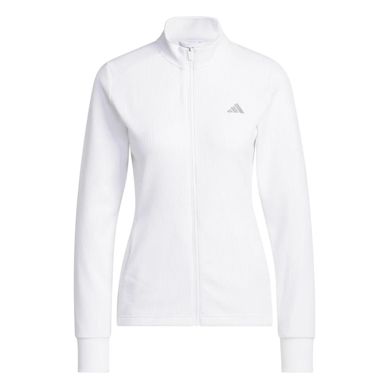 adidas Women's Performance Texture Full Zip Coat, white, S - Image 1