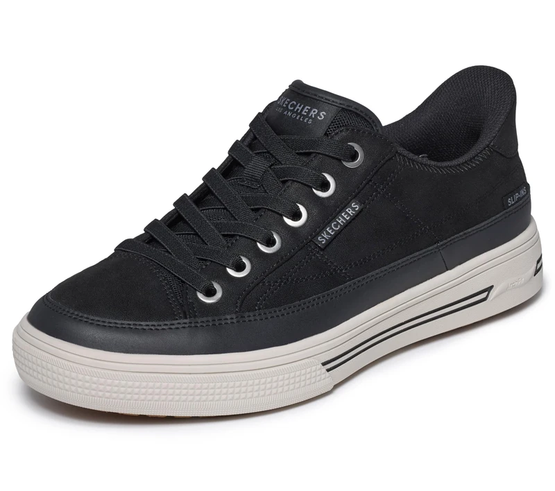 Skechers Men's Arch Fit Arcade Join Ya There Trainer, Black/White, 12 UK
