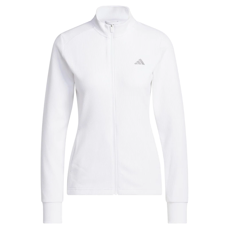 adidas Women's Performance Texture Full Zip Coat, white, M