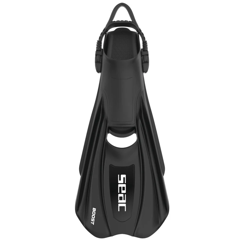 SEAC BOOST – Snorkeling and Diving Fins with Ultra-Comfortable Sling Strap | Can Be Used Without Booties or Socks | Extra Lightweight, Non-Slip Sole