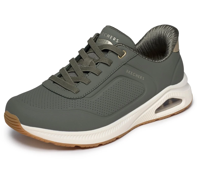 Skechers Women's Arch Fit Uno Relaxing on Air, Olive, 8 UK