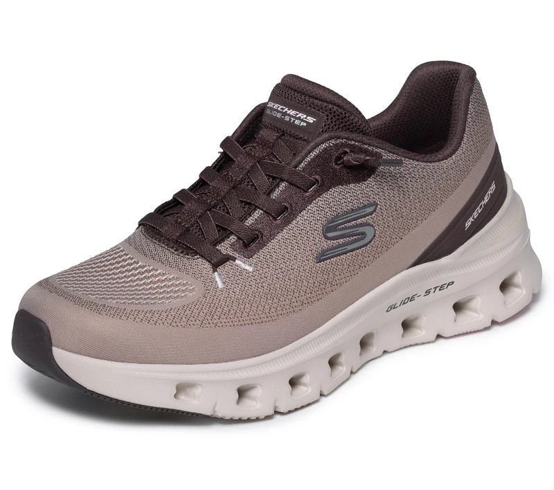 Skechers Women's Glide-Step Pro Soft Mirage Trainers, Brown Mesh Trim, 5 UK