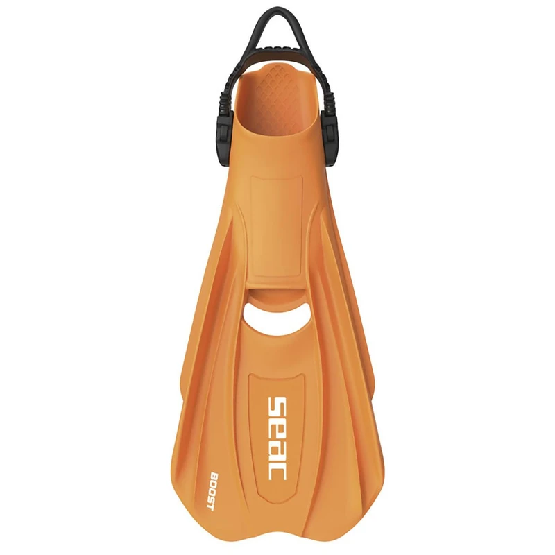 SEAC BOOST – Snorkeling and Diving Fins with Ultra-Comfortable Sling Strap | Can Be Used Without Booties or Socks | Extra Lightweight, Non-Slip Sole