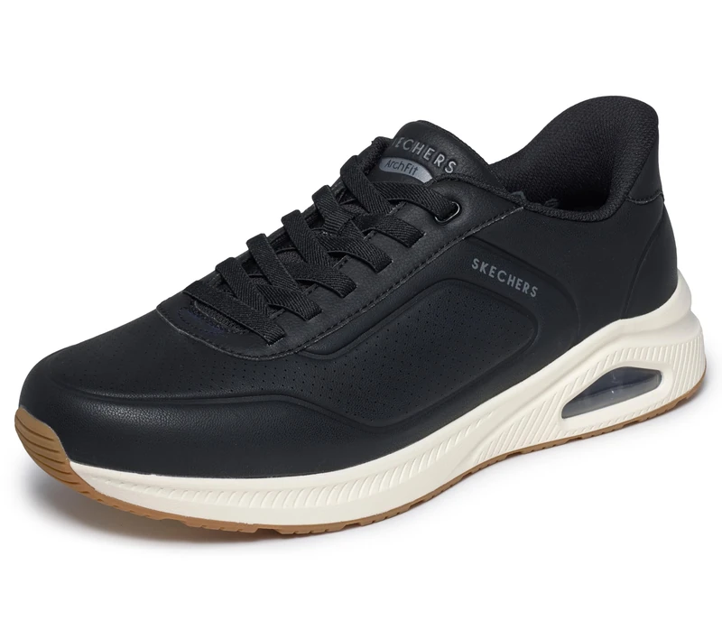 Skechers Men's Arch Fit Uno Relaxing On Ai Trainer, Black/White, 10 UK