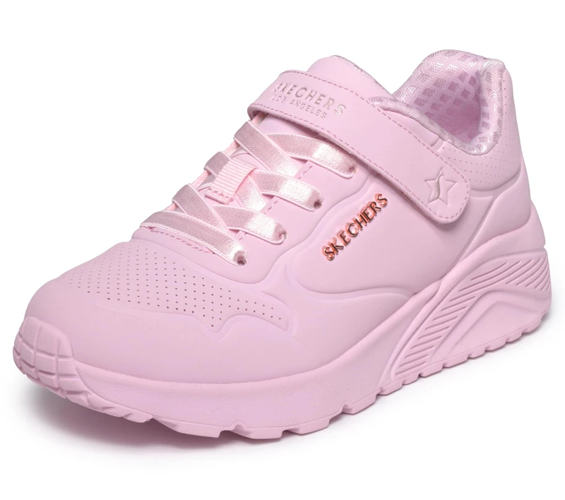 Skechers Girls' UNO Lite Star Icon Trainer, Pink, 10 UK Child