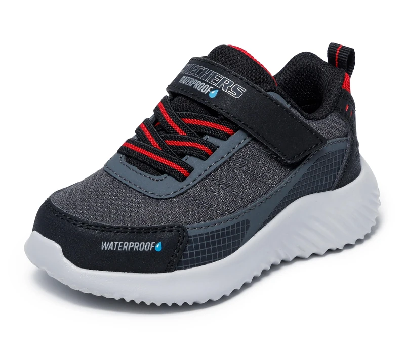 Skechers Boys' Bounder Venture Squad Trainer, Black, 8 UK Toddler