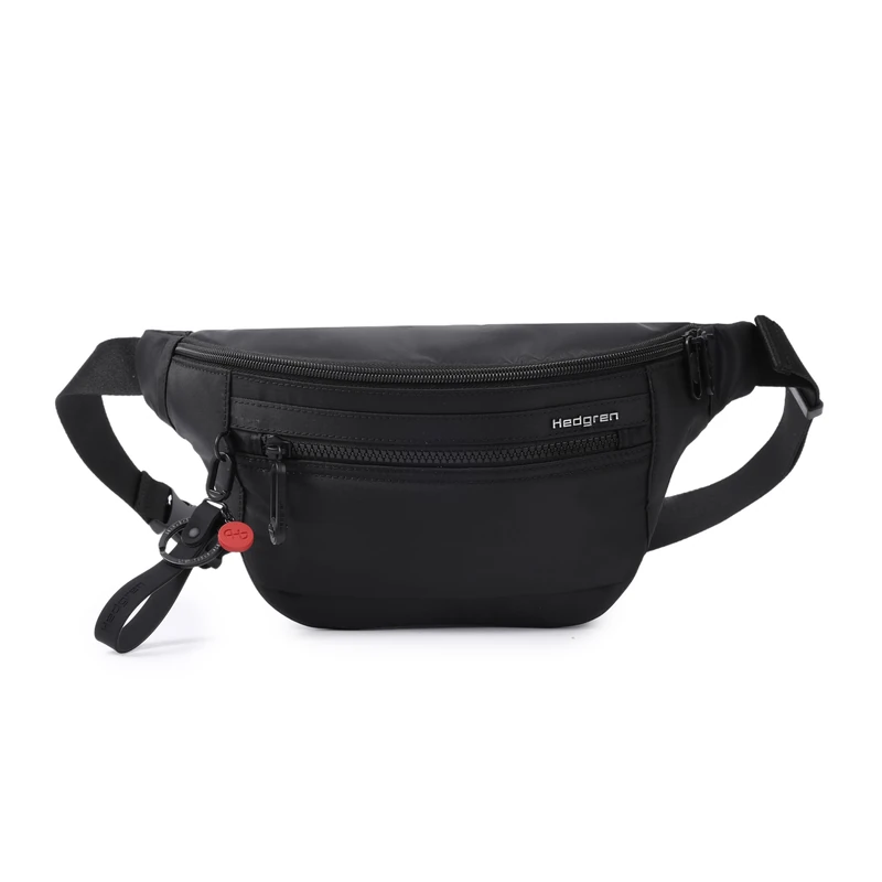 Hedgren Ziva Waist Bag & Crossbody with RFID - Bum Bag, 100% Recycled RPET Water Resistant, Black, Standard Size, Modern, Urban, Minimalist Style That Blends effortlessly into Everyday Life in The