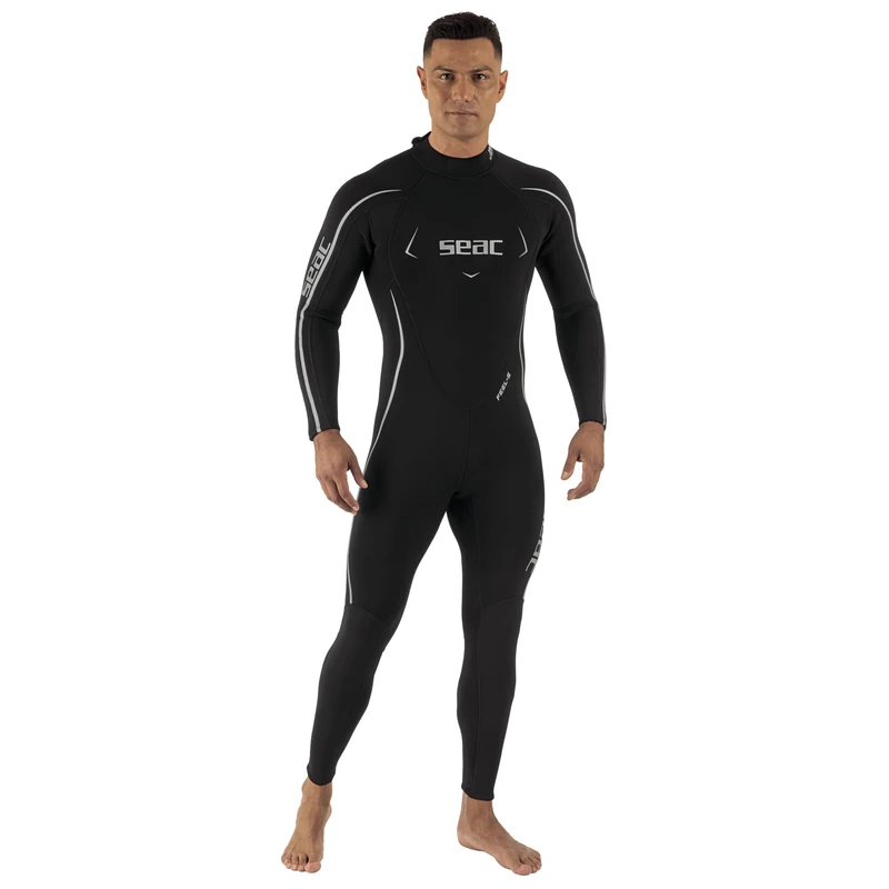 SEAC Feel-S Man 3mm – Men’s wetsuit in 3 mm UltraStretch neoprene, with YKK back zipper, Flatlock stitching, and reinforced knee pads – Scuba diving, snorkeling, and freediving wetsuit