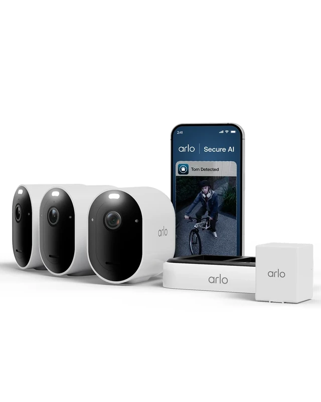 Arlo Pro 6 Security Camera Outdoor Wireless, 2K Battery Outdoor Camera With Advanced Colour Night Vision, Siren & Dual-Band WiFi, Arlo Secure Trial Included, Dual Charger & Spare Battery, 3 cam kit