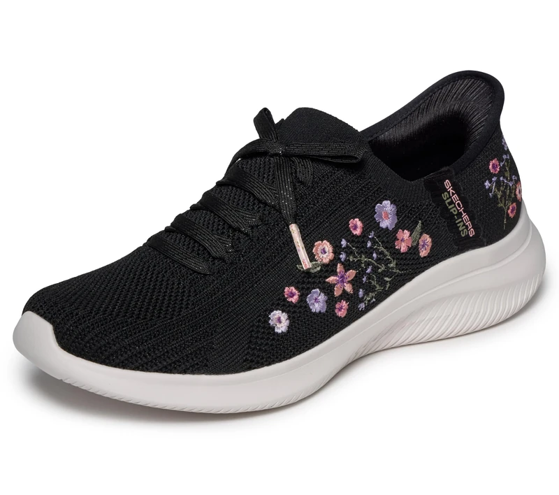 Skechers Women's Ultra Flex 4.0 Sweet Petals Trainers, Black, 4.5 UK