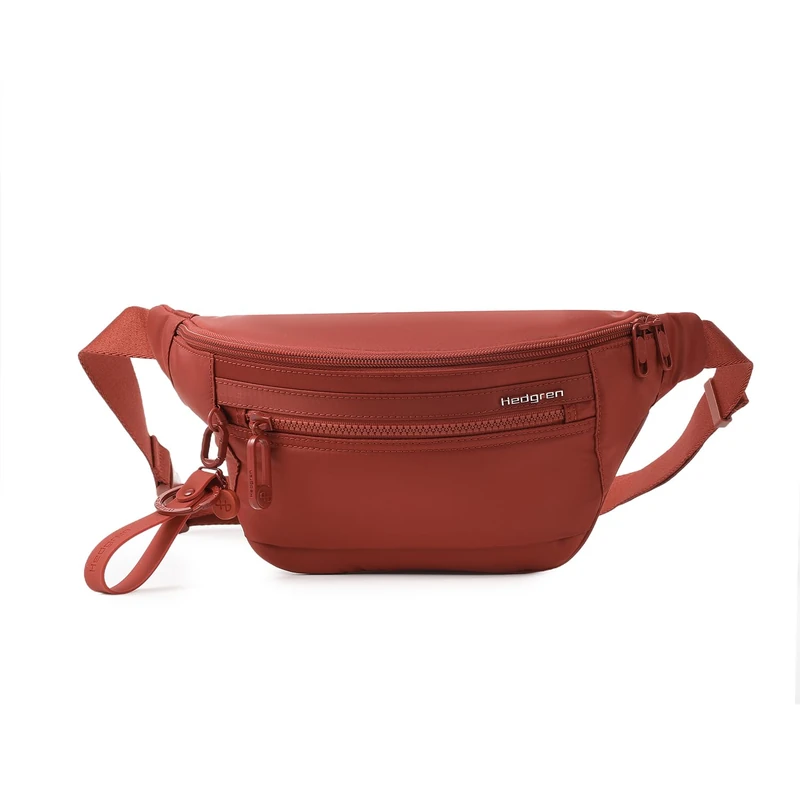 Hedgren Ziva Waist Bag & Crossbody with RFID - Bum Bag, 100% Recycled RPET Water Resistant, Dahlia Red, Standard Size, Modern, Urban, Minimalist Style That Blends effortlessly into Everyday Life in