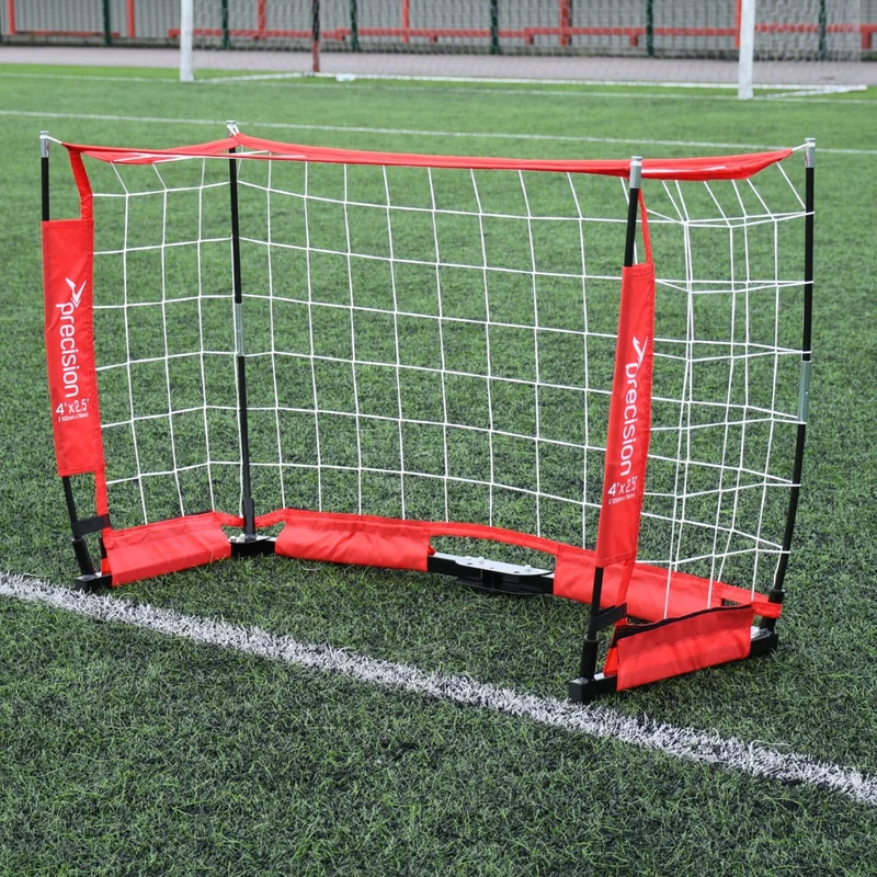 Precision Flexi Net Goal, Heavy Duty Portable Football Goals, Fast and Easy Setup, Pro Training Design Durable Frame, Carry Bag, 4ft x 2.5ft
