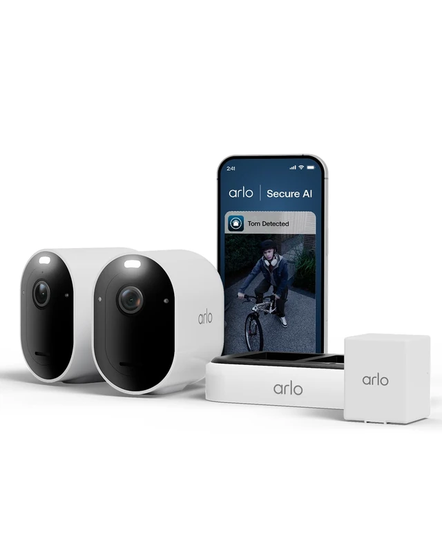 Arlo Pro 6 Security Camera Outdoor Wireless, 2K Battery Outdoor Camera With Advanced Colour Night Vision, Siren & Dual-Band WiFi, Arlo Secure Trial Included, Dual Charger & Spare Battery, 2 cam kit