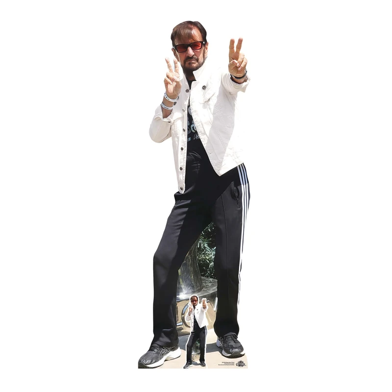 Star Cutouts CS1350 Ringo Starr Peace Lifesize Cardboard Cutout 174cm – Beatles Legend Music Fan Display, Party Decoration & Collector Gift - Image 1