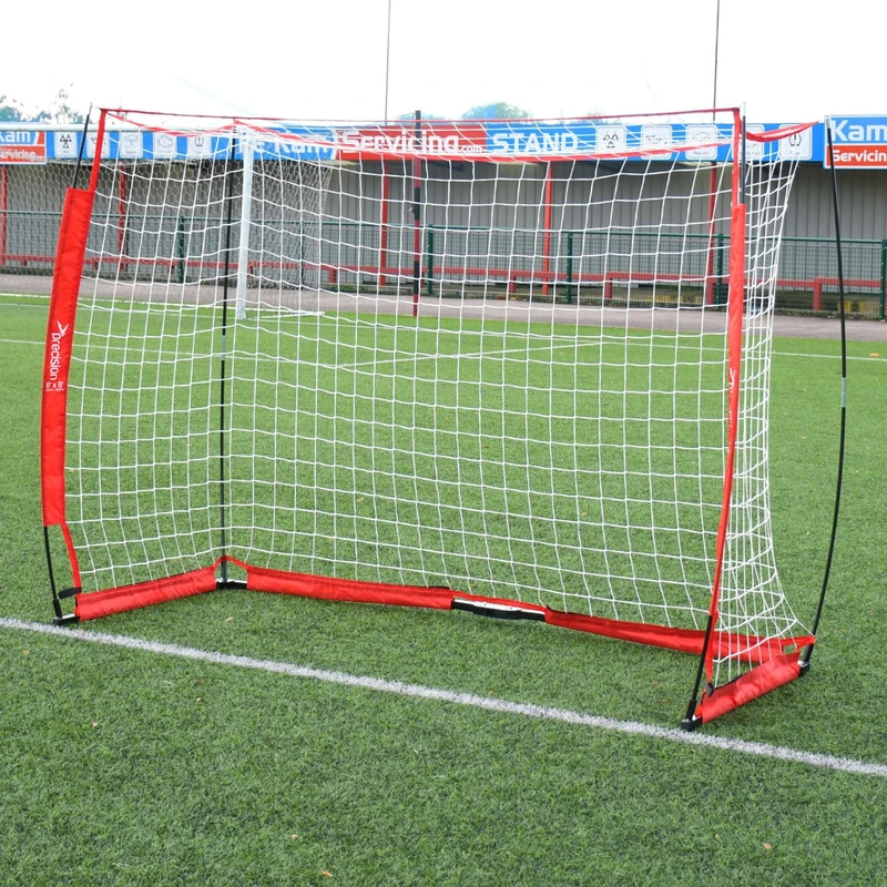 Precision Flexi Net Goal, Heavy Duty Portable Football Goals, Fast and Easy Setup, Pro Training Design Durable Frame, Carry Bag, 8ft x 6ft