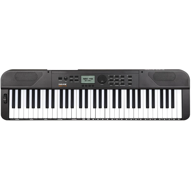 NU-X | NEK-110 61-Key Portable Digital Keyboard | Touch-Sensitive Keys, 700 Sounds, 100 Rhythms, Live Mode, USB-C MIDI & Bluetooth, Rechargeable Piano Keyboard for Beginners and Adults | Black