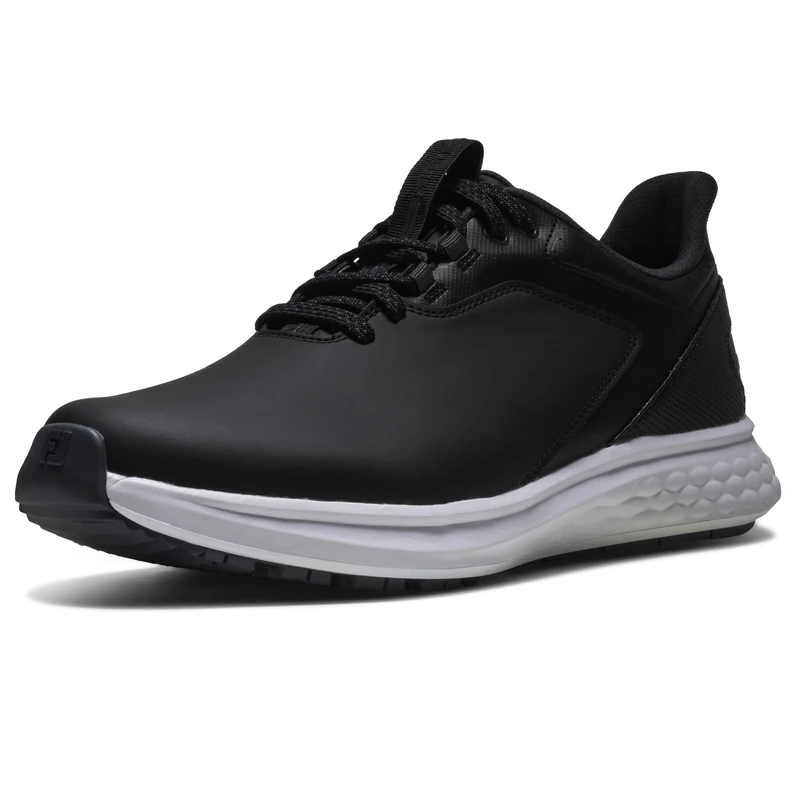 FootJoy Men's FJ Pulse Golf Shoe, Black/Black/White, 10 UK Medium